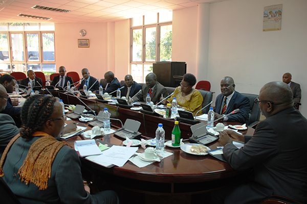 Backbench Commissioners in a meeting with the Speaker of the National Assembly of Zambia