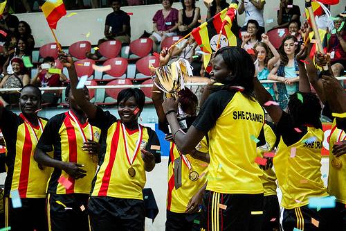 The She cranes celebrate World Cup qualification