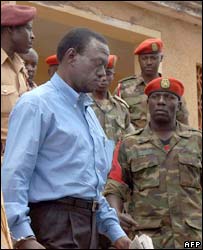 Besigye under key and lock at Luzira Prisons in 2005 soon after he returned from South Africa.