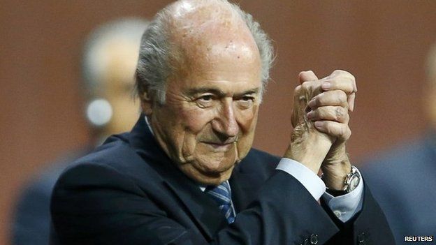 Sepp Blatter was close to tears as he urged the staff to "stay strong"