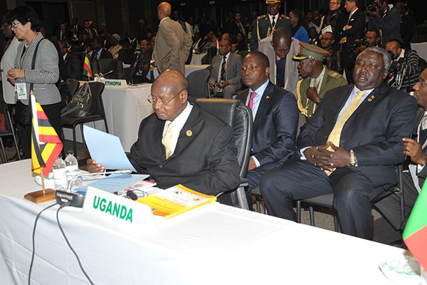 President Museveni and the Uganda delegation. 