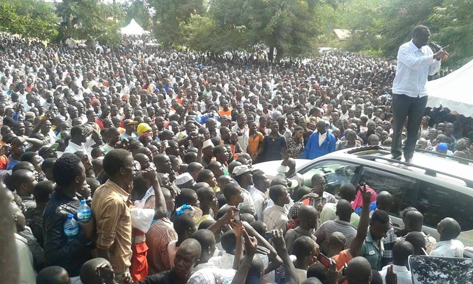 Dr. Besigye campaigning in Iganga today.