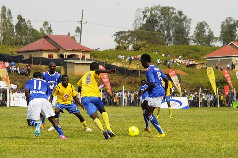 SC-Villa and KCC players during the disputed game in Ntungamo.
