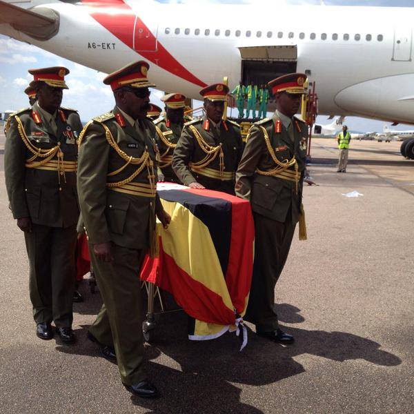 Gen. Aronda's body at Entebbe