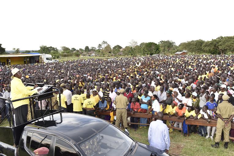 NRM candidate YK Museveni campaigning in Rhino park Arua.